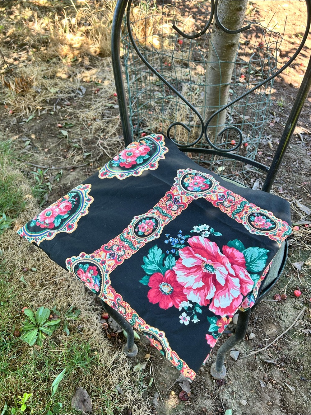 Vintage Victorian block, print floral fabric